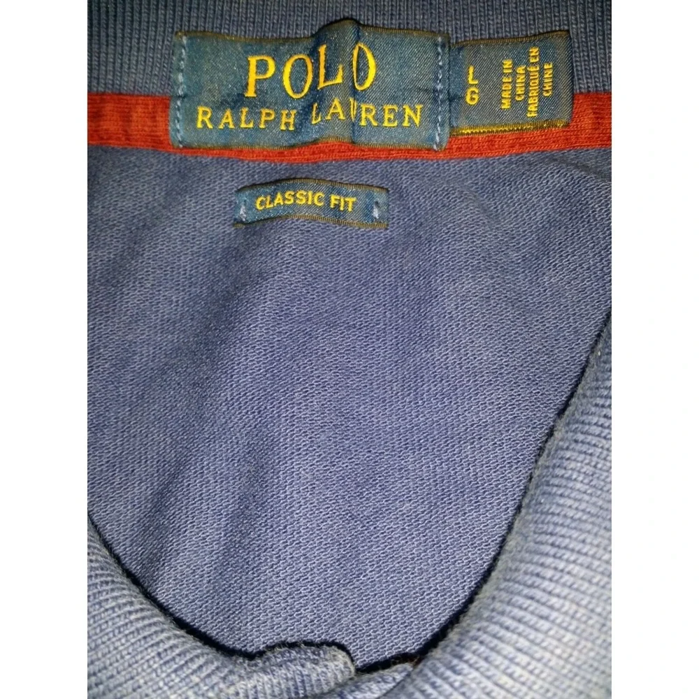 Polo Ralph Lauren Classic Fit Polo Mens L Colorblock Red White Blue Preppy Shirt